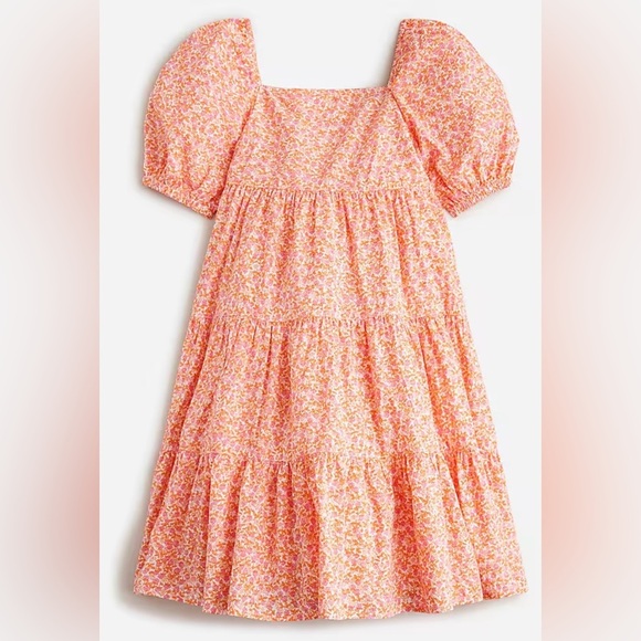 Crewcuts Girls' Puff-Sleeve Tiered Dress in Ditsy Floral Size 14 - Picture 6 of 6
